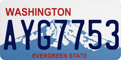 WA license plate AYG7753