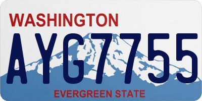 WA license plate AYG7755