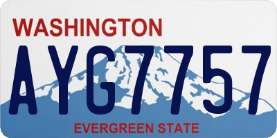WA license plate AYG7757