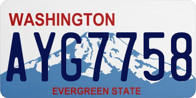WA license plate AYG7758