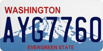 WA license plate AYG7760
