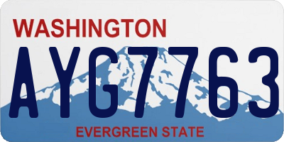 WA license plate AYG7763