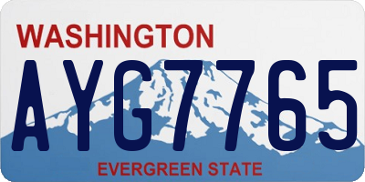 WA license plate AYG7765