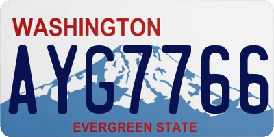 WA license plate AYG7766