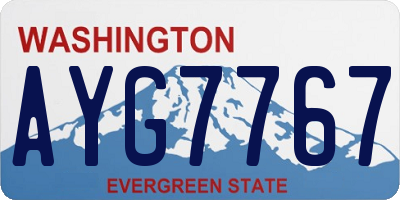 WA license plate AYG7767