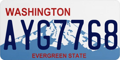 WA license plate AYG7768
