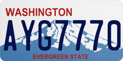 WA license plate AYG7770