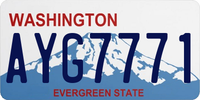 WA license plate AYG7771