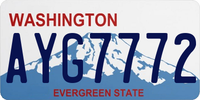 WA license plate AYG7772