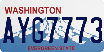 WA license plate AYG7773