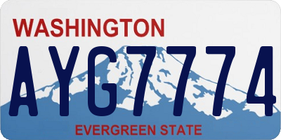 WA license plate AYG7774