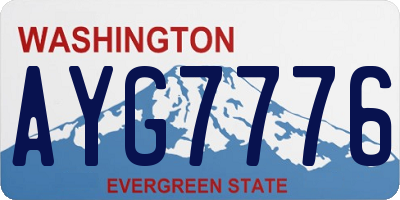 WA license plate AYG7776