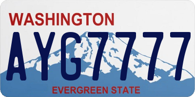 WA license plate AYG7777