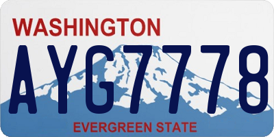 WA license plate AYG7778