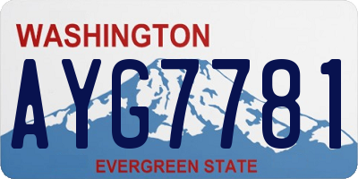 WA license plate AYG7781