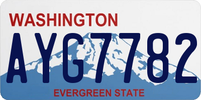 WA license plate AYG7782