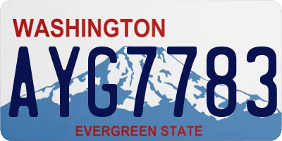 WA license plate AYG7783