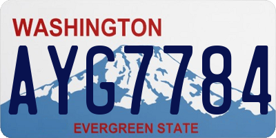 WA license plate AYG7784
