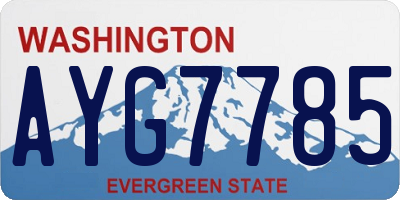 WA license plate AYG7785