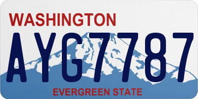 WA license plate AYG7787