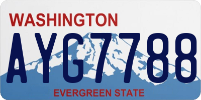 WA license plate AYG7788