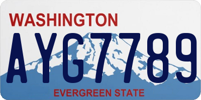 WA license plate AYG7789