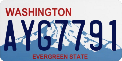 WA license plate AYG7791