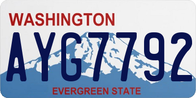 WA license plate AYG7792