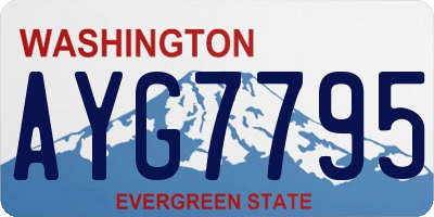 WA license plate AYG7795