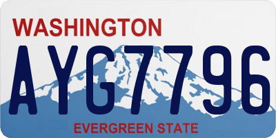 WA license plate AYG7796