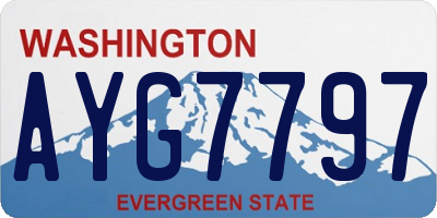 WA license plate AYG7797