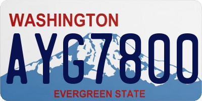 WA license plate AYG7800