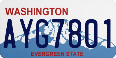 WA license plate AYG7801