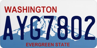 WA license plate AYG7802