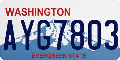 WA license plate AYG7803