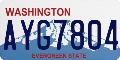 WA license plate AYG7804