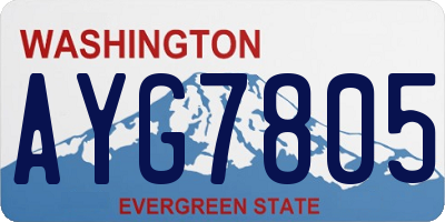 WA license plate AYG7805