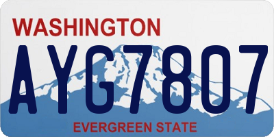 WA license plate AYG7807