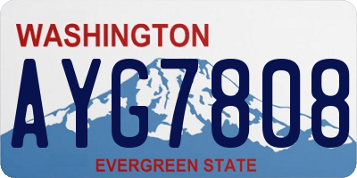 WA license plate AYG7808