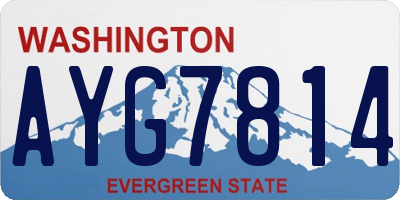 WA license plate AYG7814