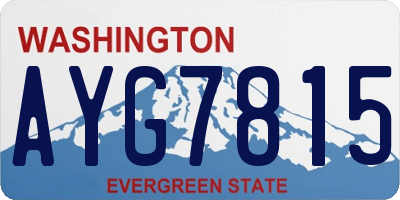 WA license plate AYG7815