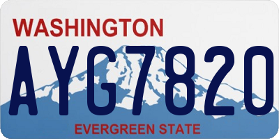 WA license plate AYG7820