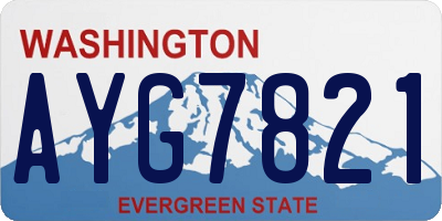 WA license plate AYG7821