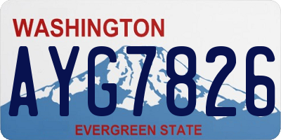 WA license plate AYG7826