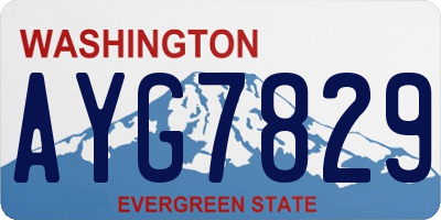 WA license plate AYG7829