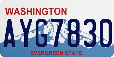 WA license plate AYG7830