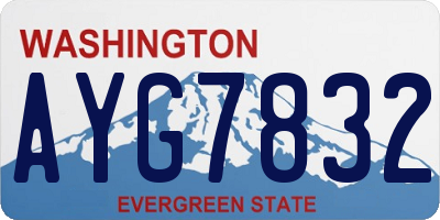 WA license plate AYG7832