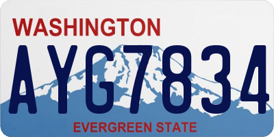 WA license plate AYG7834