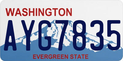 WA license plate AYG7835
