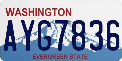WA license plate AYG7836